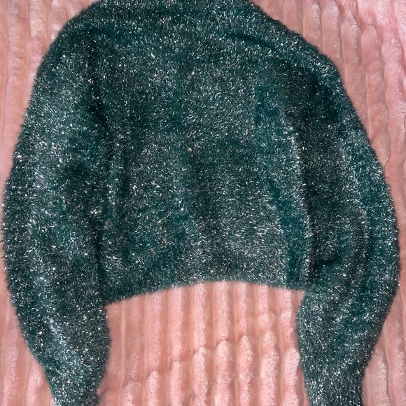 Anthropologie Teal and Silver Sweater in Size XXS - Picture 3 of 4